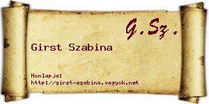 Girst Szabina névjegykártya