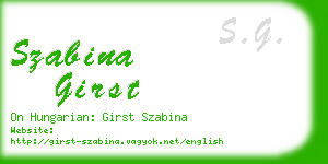 szabina girst business card